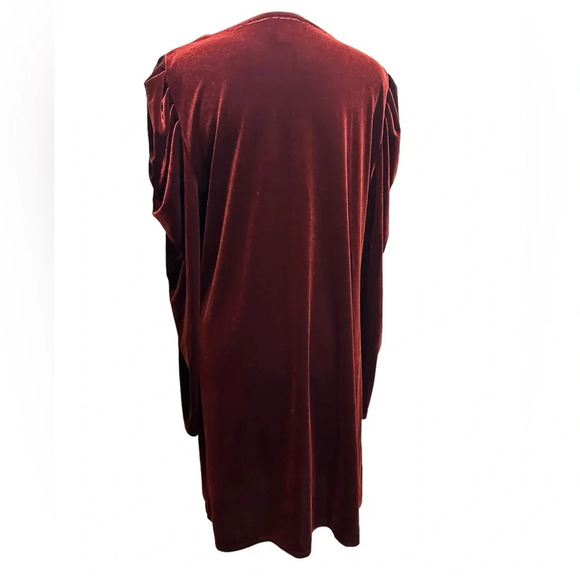 CeCe Deep Claret Velvet Petals Dress - Size Womens XL - Picture 2 of 9